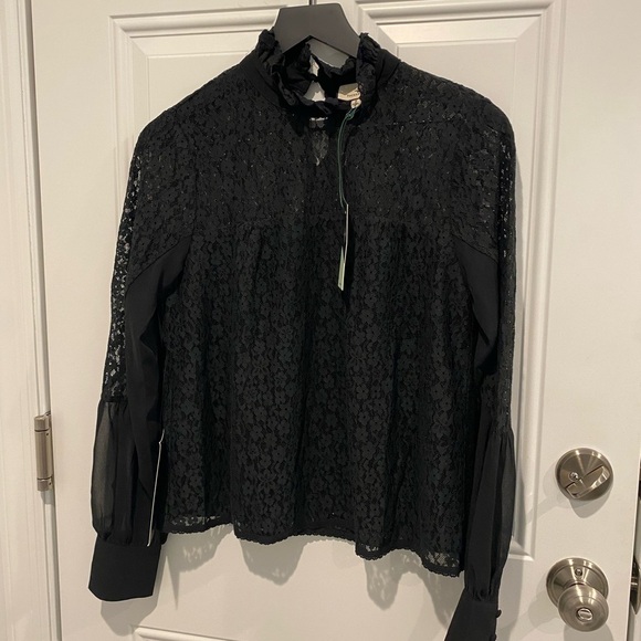 Tuckernuck Rosalee Black Lace Top Women’s Size Small NWT - Picture 5 of 12